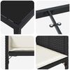 vidaXL Conjunto de Jantar para Jardim com almofada 9 pcs Preto vime PE