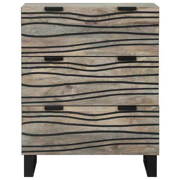 vidaXL Buffet Branco 60 x 33.5 x 75 cm Madeira de mangueira maci&ccedil;a