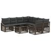vidaXL Conjunto de Sof&aacute; de Jardim 9 unid. Cinza e Cinza Escuro vime PE