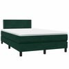 vidaXL Cama boxspring com colch&atilde;o 120x210 cm veludo verde-escuro