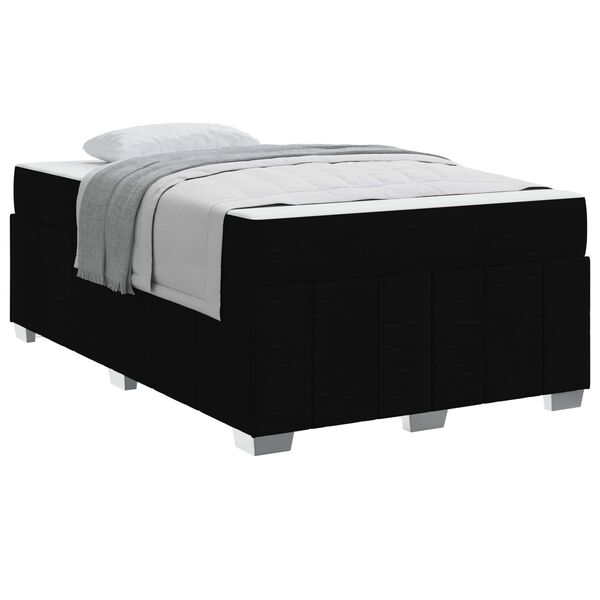 vidaXL Estrutura da Cama com colch&atilde;o Preto 120 x 200 cm tecido