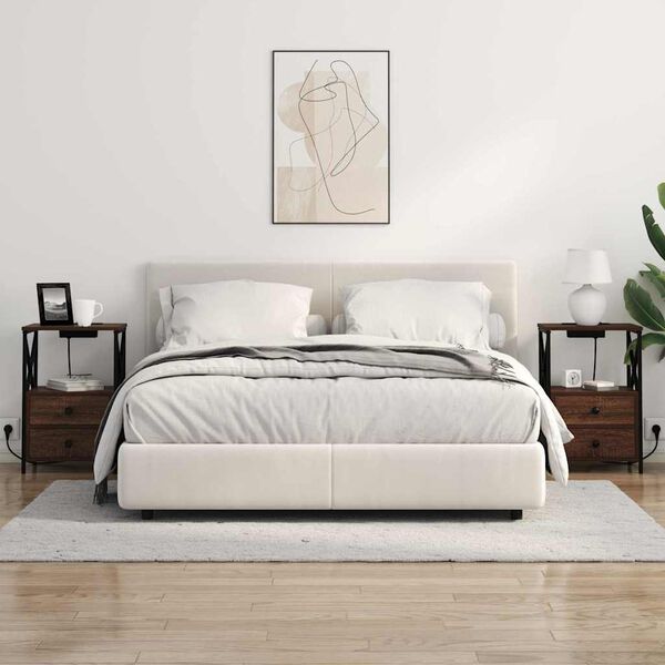 vidaXL Arm&aacute;rio de Cabeceira 2 pcs Carvalho Marrom 40 x 31 x 60 cm