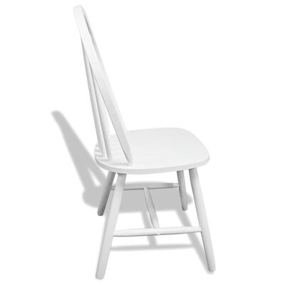vidaXL Cadeiras de jantar 6 pcs seringueira maciça branco