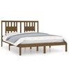 vidaXL Estrutura cama king 150x200 cm madeira maci&ccedil;a castanho-mel