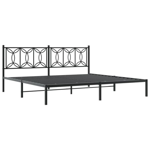 vidaXL Estrutura de cama com cabeceira 193x203 cm metal preto