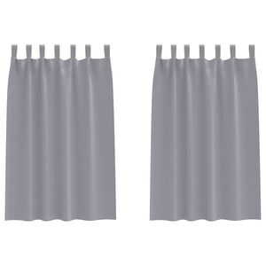 vidaXL Cortinas Blackout com Argolas 2 unid. Cinzento-claro Poli&eacute;ster