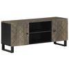 vidaXL M&oacute;vel de TV 105x33x46 cm madeira de mangueira maci&ccedil;a preto