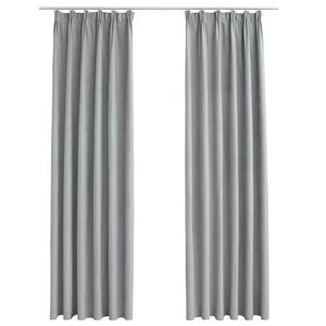 vidaXL Cortinas blackout com ganchos 2 pcs 140x175 cm cinzento