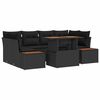 vidaXL Conjunto de Sof&aacute; de Jardim 7 unid. Preto Rattan Sint&eacute;tico
