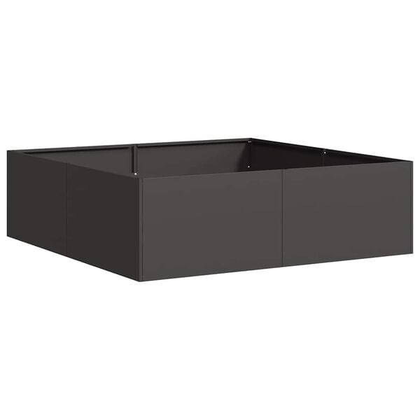 vidaXL Vaso/floreira 100x100x30 cm a&ccedil;o preto