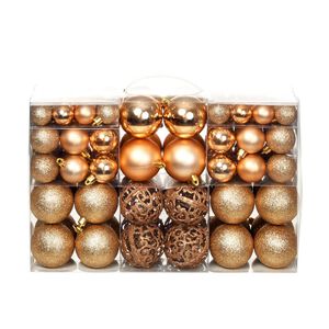 vidaXL Conjunto de bolas de natal 100 pcs 3/4/6 cm rosa/dourado