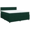 vidaXL Cama com molas/colch&atilde;o 200x200 cm veludo verde-escuro