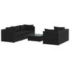 vidaXL 6 pcs conjunto lounge de jardim c/ almofad&otilde;es vime PE preto