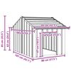 vidaXL Casota para c&atilde;es com telhado 83x130x85 cm a&ccedil;o galvanizado
