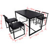 vidaXL Conjunto mesa e cadeiras de jantar 5 pcs preto