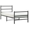vidaXL Estrutura de cama com cabeceira e p&eacute;s 90x200 cm metal preto