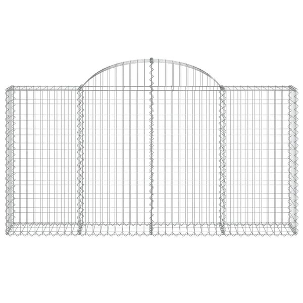 vidaXL Cestos gabião arqueados 15 pcs 200x30x100/120 ferro galvanizado