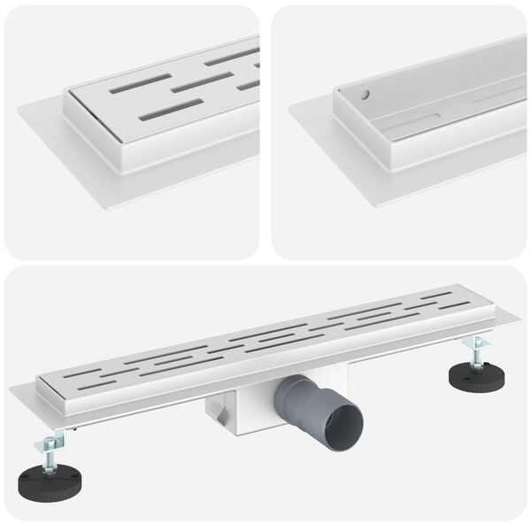 vidaXL Dreno de Chuveiro com Design de Linha Prateado 50 cm