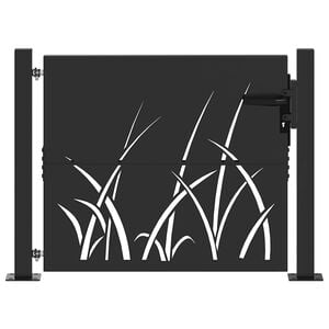 vidaXL Port&atilde;o de Jardim 110 x 105 cm Preto Tranc&aacute;vel