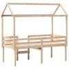 vidaXL Cama alta com telhado 90x200 cm pinho maci&ccedil;o