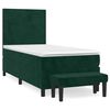 vidaXL Cama com molas/colch&atilde;o 90x200 cm veludo verde-escuro