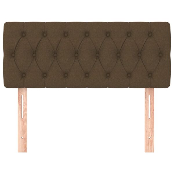 vidaXL Cabeceira de cama tecido 90x7x78/88 cm castanho