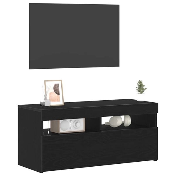 vidaXL Gabinete para TV Carvalho Preto 90 x 35 x 40 cm