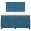 vidaXL Cama boxspring com colchão 140x190 cm veludo azul