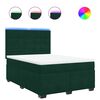 vidaXL Cama com molas/colch&atilde;o 140x200 cm veludo verde-escuro