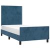vidaXL Estrutura de cama sem colch&atilde;o 90x190 cm veludo azul-escuro