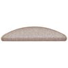vidaXL Tapetes de escada 30 pe&ccedil;as 56x17x3 cm marrom claro semicircular