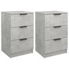 vidaXL Mesas de cabeceira 2 pcs 40x36x65 cm cinzento cimento
