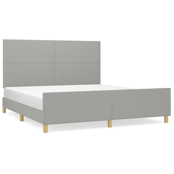vidaXL Estrutura de cama sem colch&atilde;o 180x200 cm tecido cinzento-claro