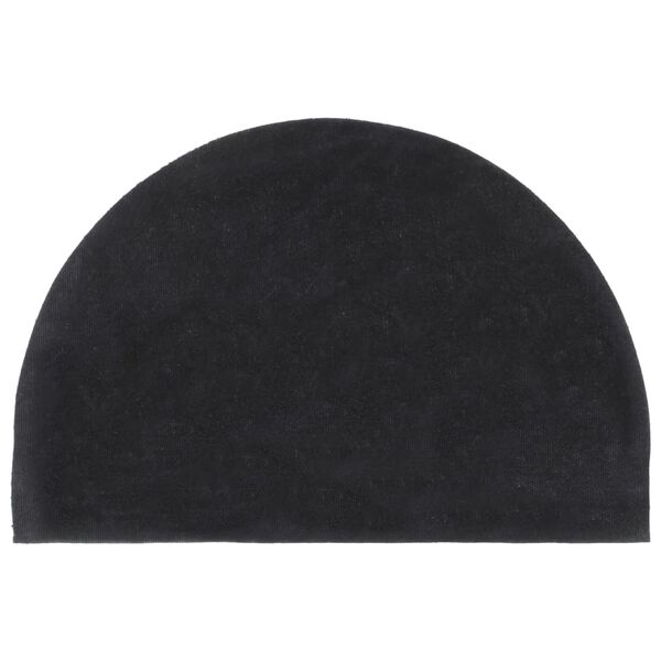 vidaXL Tapete porta semicircular 40x60 cm fibra coco tufada cinzento