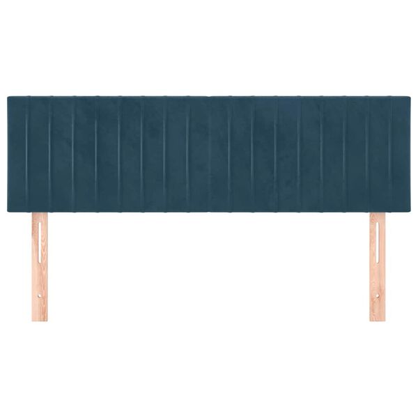 vidaXL Cabeceiras azul-escuro 144x5x78/88 cm veludo