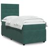 vidaXL Cama com molas/colch&atilde;o 100x200 cm veludo verde-escuro
