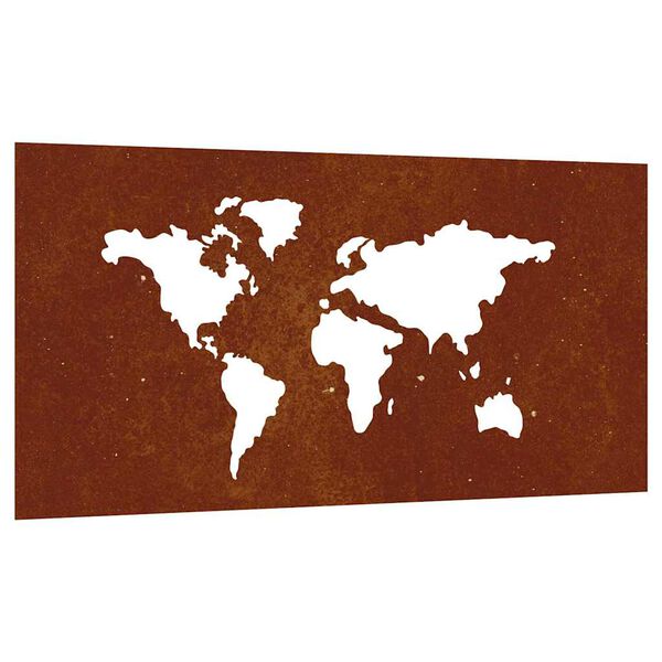 vidaXL Decora&ccedil;&atilde;o p/ muro jardim 105x55 cm a&ccedil;o corten design mapa-m&uacute;ndi