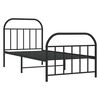 vidaXL Estrutura de cama com cabeceira e p&eacute;s 80x200 cm metal preto