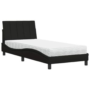 vidaXL Cama com colchão Hanko 80x200 cm tecido preto