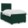 vidaXL Cama boxspring com colch&atilde;o 120x190 cm veludo verde-escuro