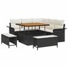 vidaXL Conjunto de Sof&aacute; de Jardim 8 unid. Preto vime PE