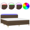 vidaXL Cama box spring c/ colch&atilde;o/LED 160x200cm tecido castanho-escuro