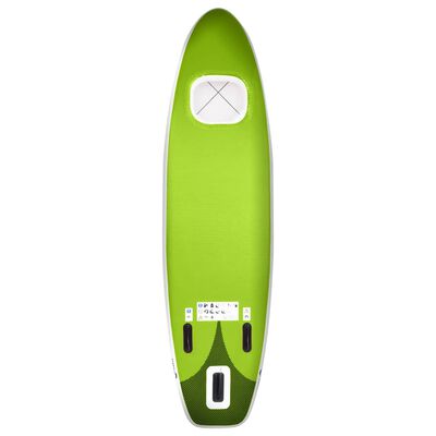 vidaXL Conjunto prancha de paddle SUP insuflável 330x76x10 cm verde