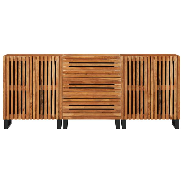 vidaXL Aparadores 3 pcs 60x34x75 cm madeira de acácia maciça