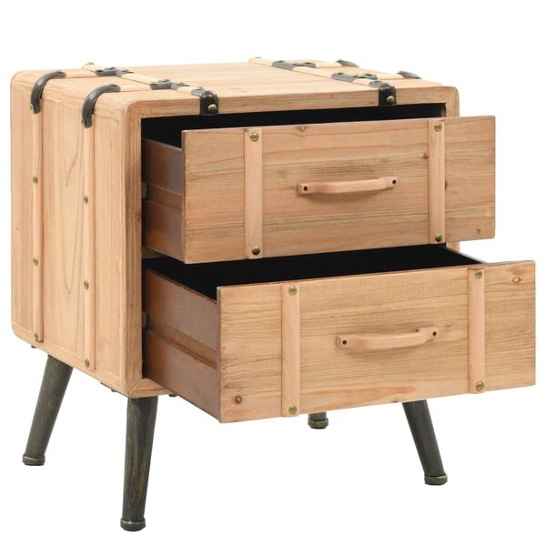 vidaXL Mesa de cabeceira em madeira de abeto maciça 50x35x57 cm