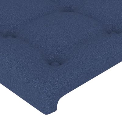 vidaXL Cabeceira de cama c/ abas tecido 147x23x78/88 cm azul