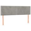 vidaXL Cabeceira de cama c/luzes LED veludo 144x5x78/88 cm cinza-claro