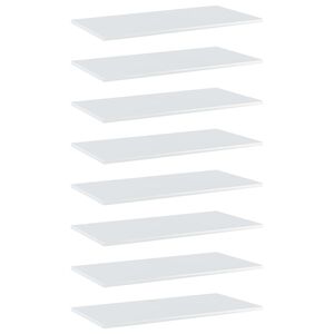 vidaXL Prateleiras para estante 8 pcs 80x40x1,5cm contraplacado branco