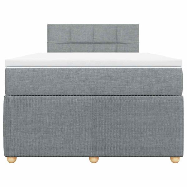 vidaXL Cama boxspring com colch&atilde;o 120x190 cm tecido cinzento-claro