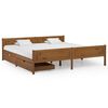 vidaXL Estrutura cama c/ 2 gavetas 200x200cm pinho maci&ccedil;o castanho mel